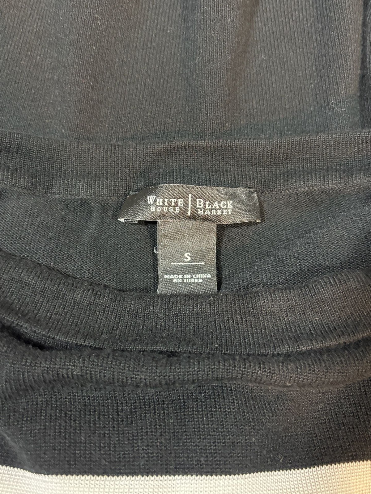 White House Black Market Colorblock Knit Top with Side Button Detail