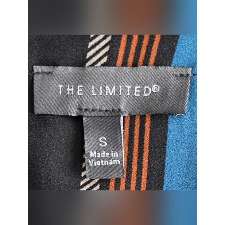 The Limited Black Plaid Split-Neck Blouse Size S