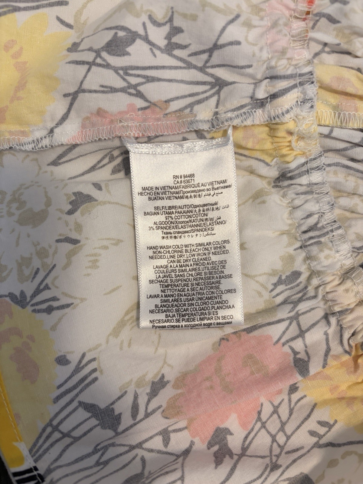 BCBGMAXAZRIA Floral Poplin Top in Gardenia