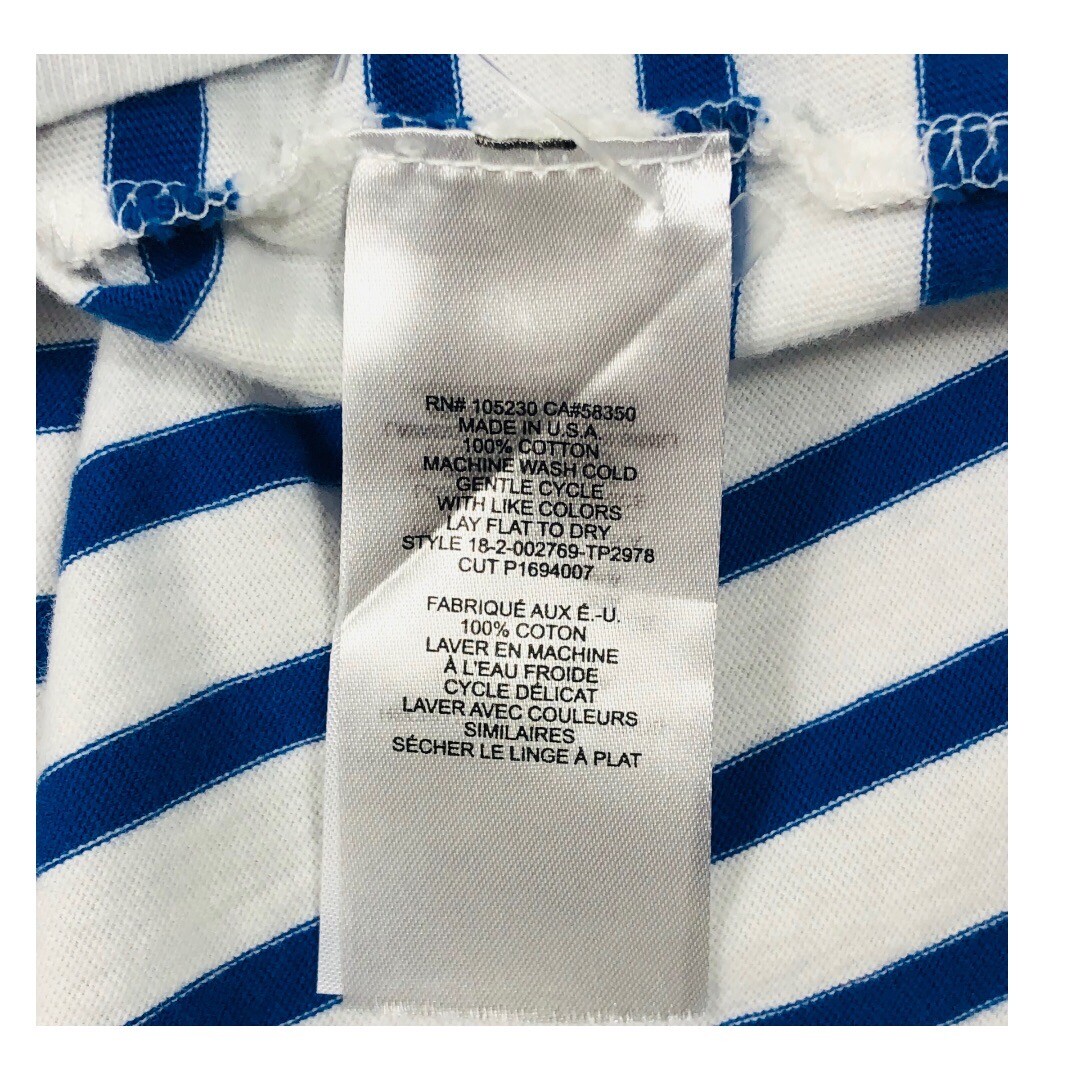 Current Elliott Stripe Long Sleeve Tee Size 0 Medium Blue White Knit Cotton
