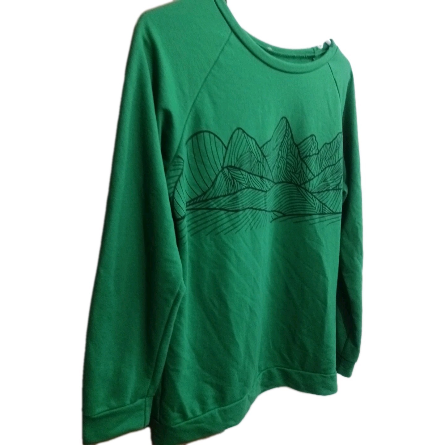 Woman’s T_SHIRT Long Sleeve 100% Polyster Sz S Green