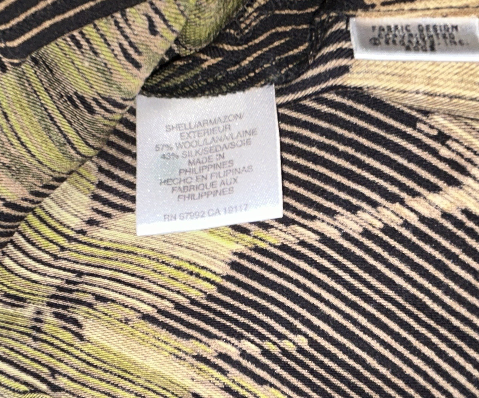 NWT – Sigrid Olsen Wool/Silk Blouse XS Black Green Floral Stopped Pleated BOHO