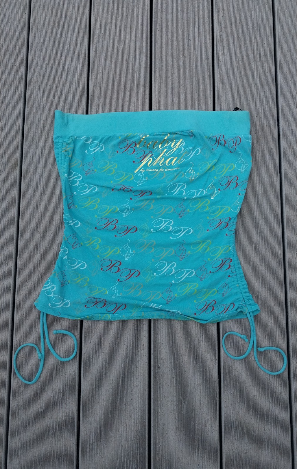 Rare Vintage Baby Phat by Kimora Lee Simmons Sz XL Turquoise Tube Top