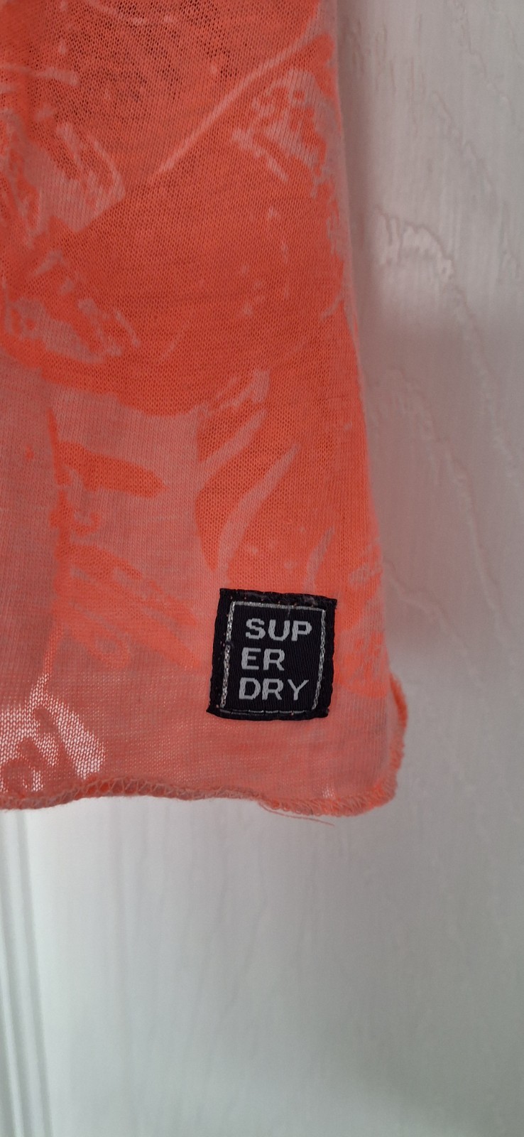 Superdry Women’s Tropical Burnout Vest Top Coral Palm Print Tank G60207XQ Size12