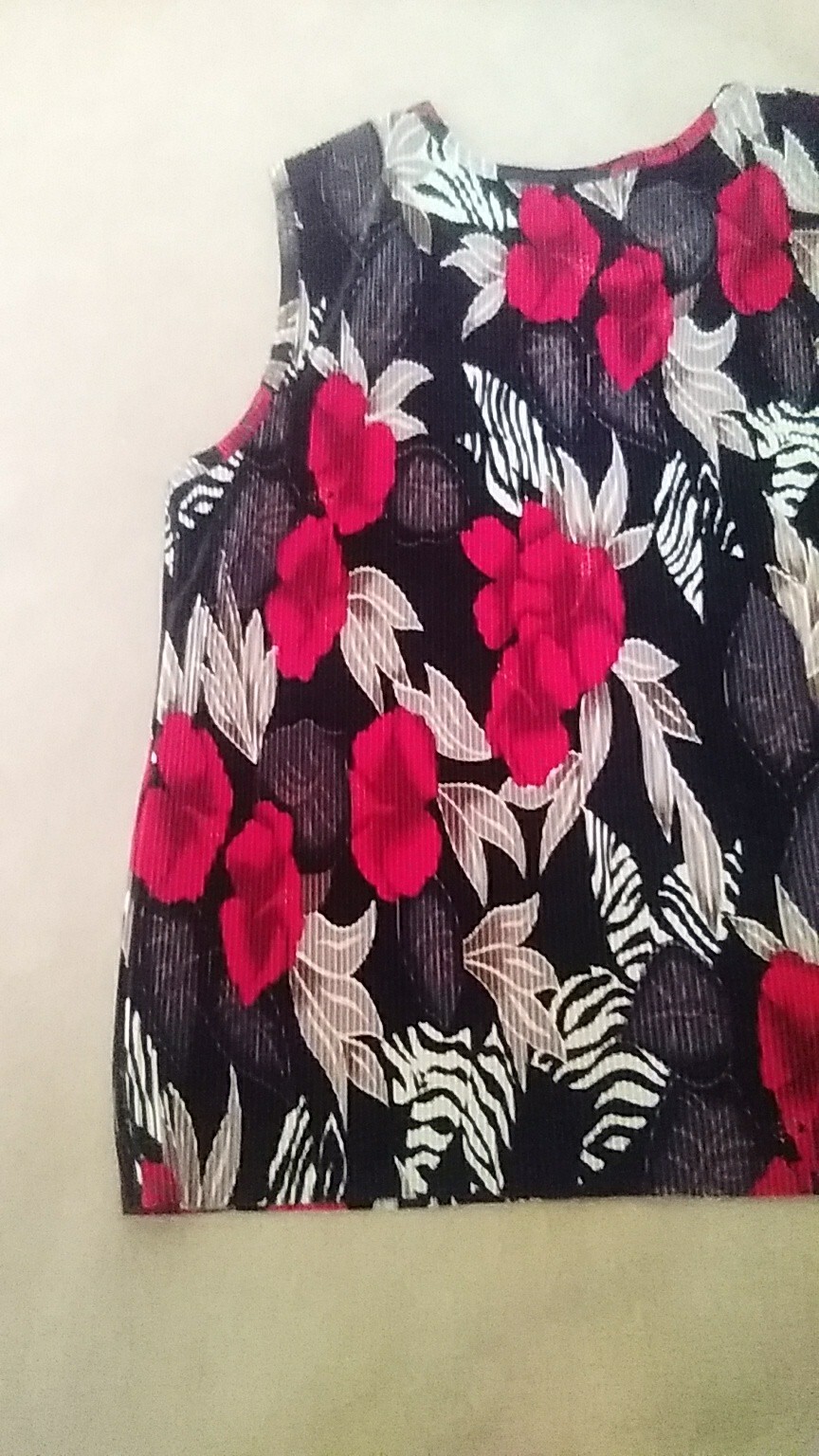 Animal Print Tropical Shell Black Red Tan Liquid Knit Athleisure Hawaiian