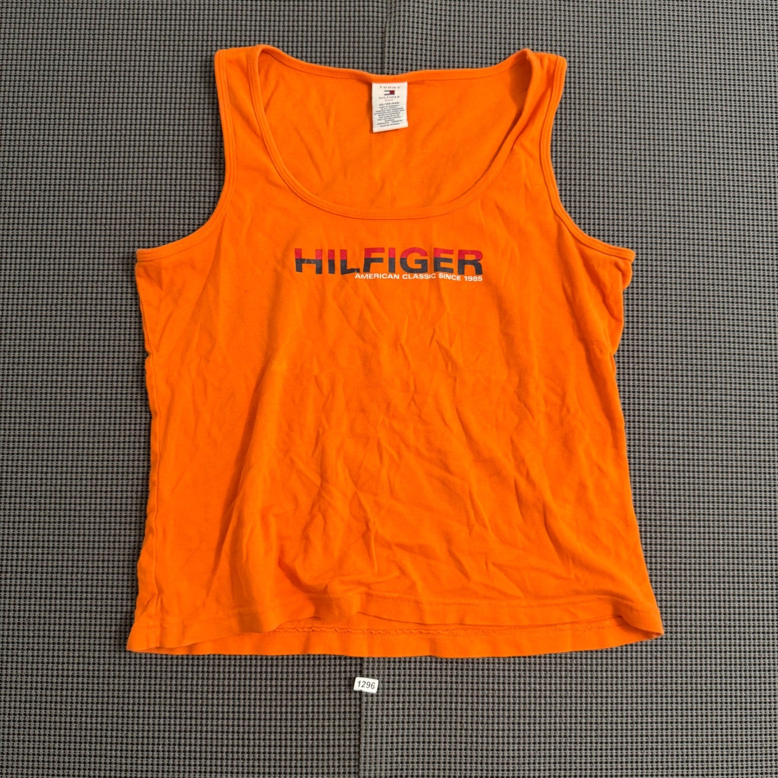 Tommy Hilfiger Jeans Womens Orange Logo Tank Top American Classic XL