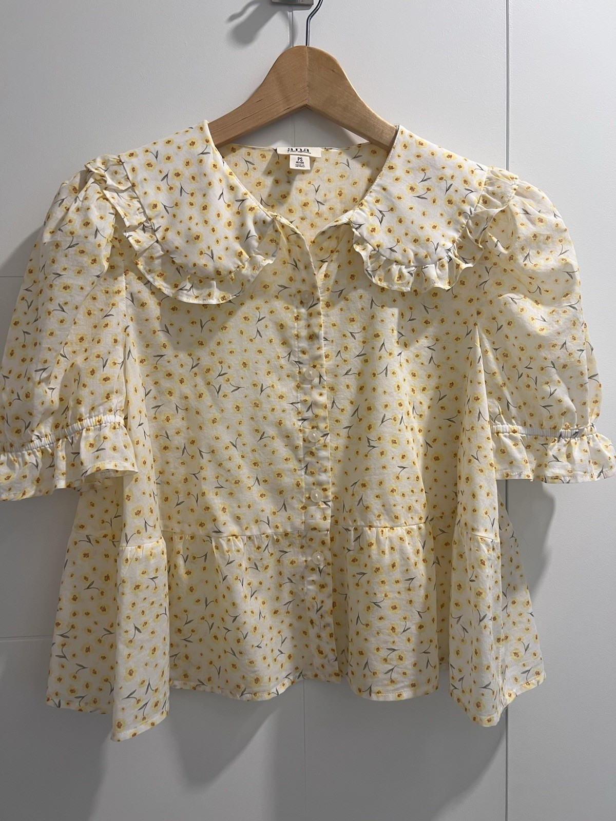 Cottagecore Peter Pan Blouse Ruffle Puff Sleeve Coquette Prairie Milkmaid Ballet