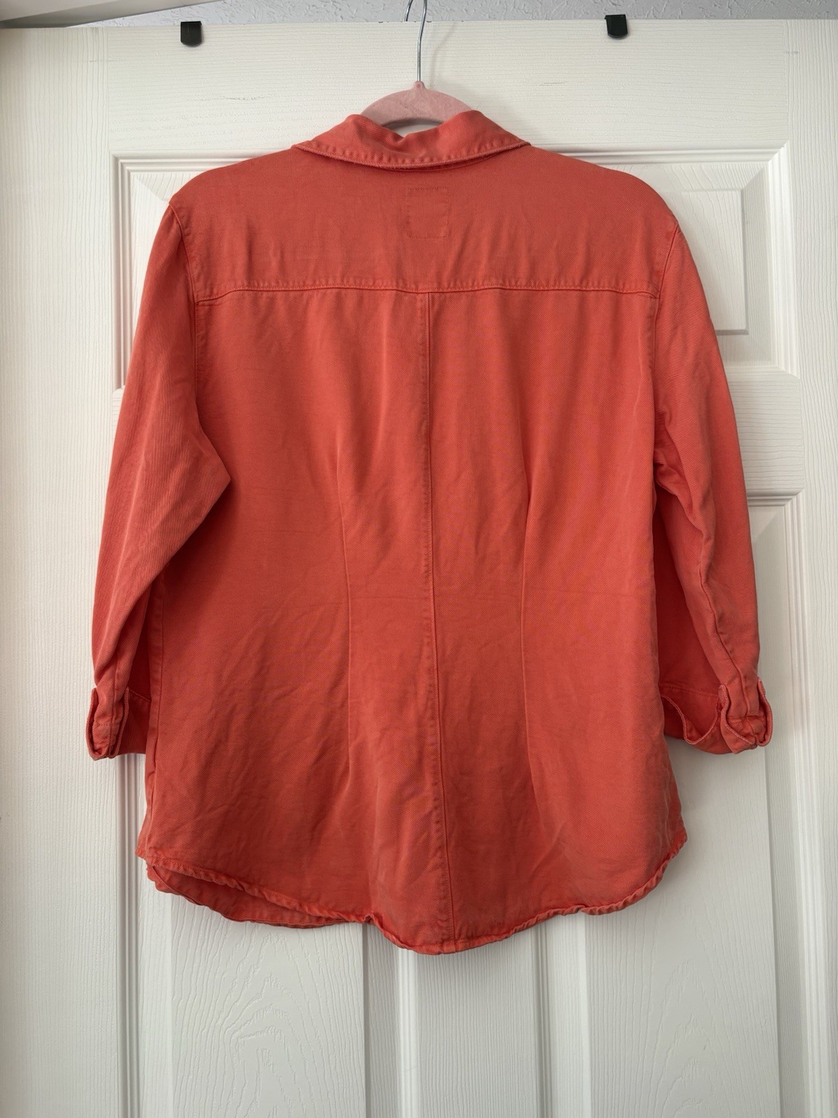 Pulp Women’s L Orange Solid Long Sleeve Point Collar Button-Up Shirt