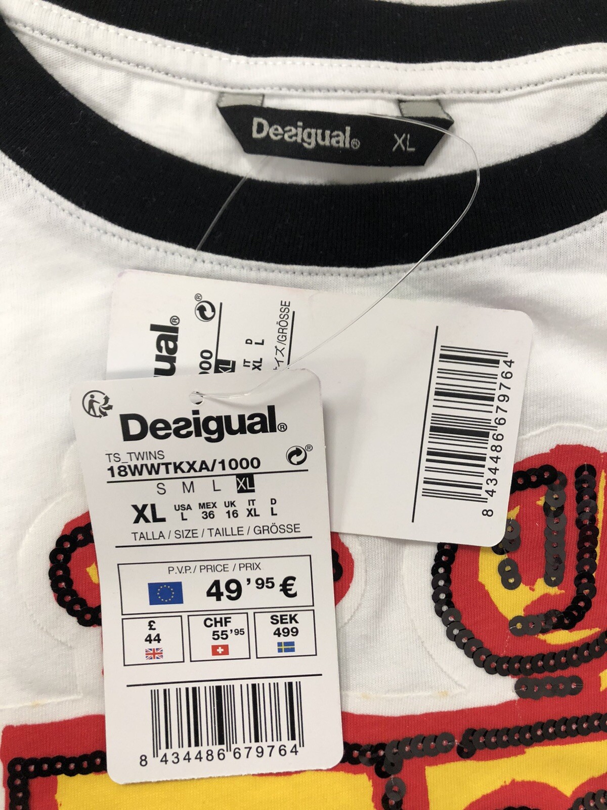 Desigual Women’s T-Shirt Available In Multiple Sizes Colors White New !!