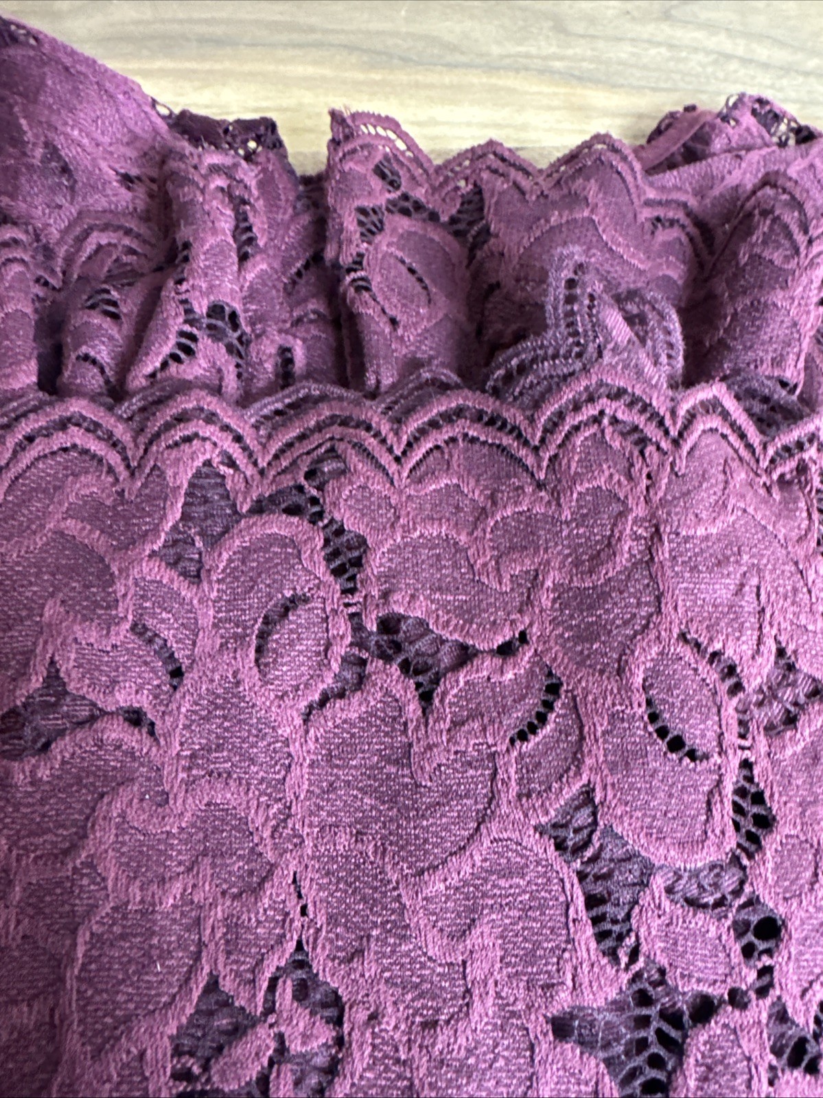 NWOT FREE PEOPLE Olivia Lace Top Sz XL Dolman Balloon Poet Sleeve Burgundy Red
