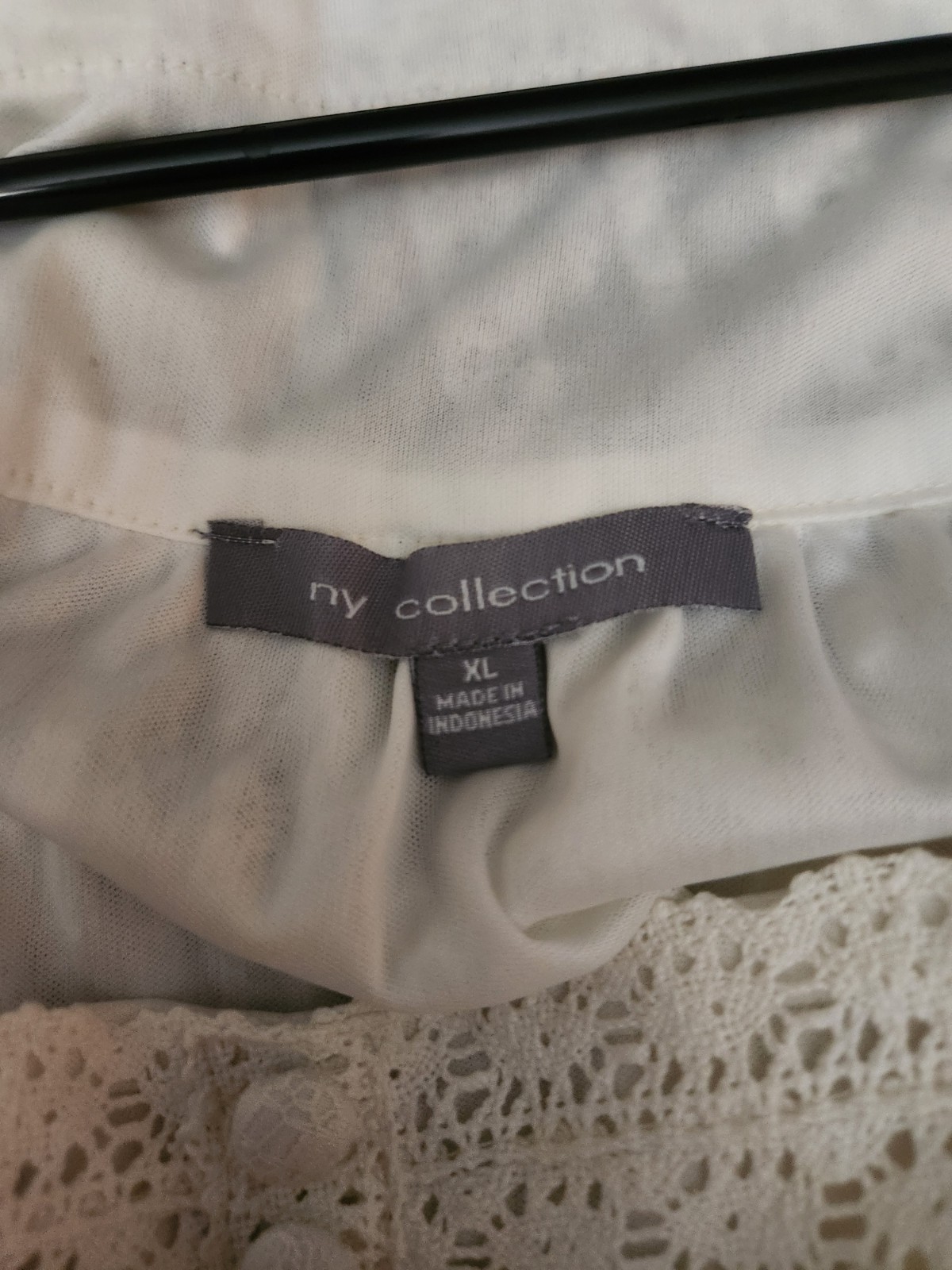 Ny Collection White Lace Peasant Blouse Fairy Style