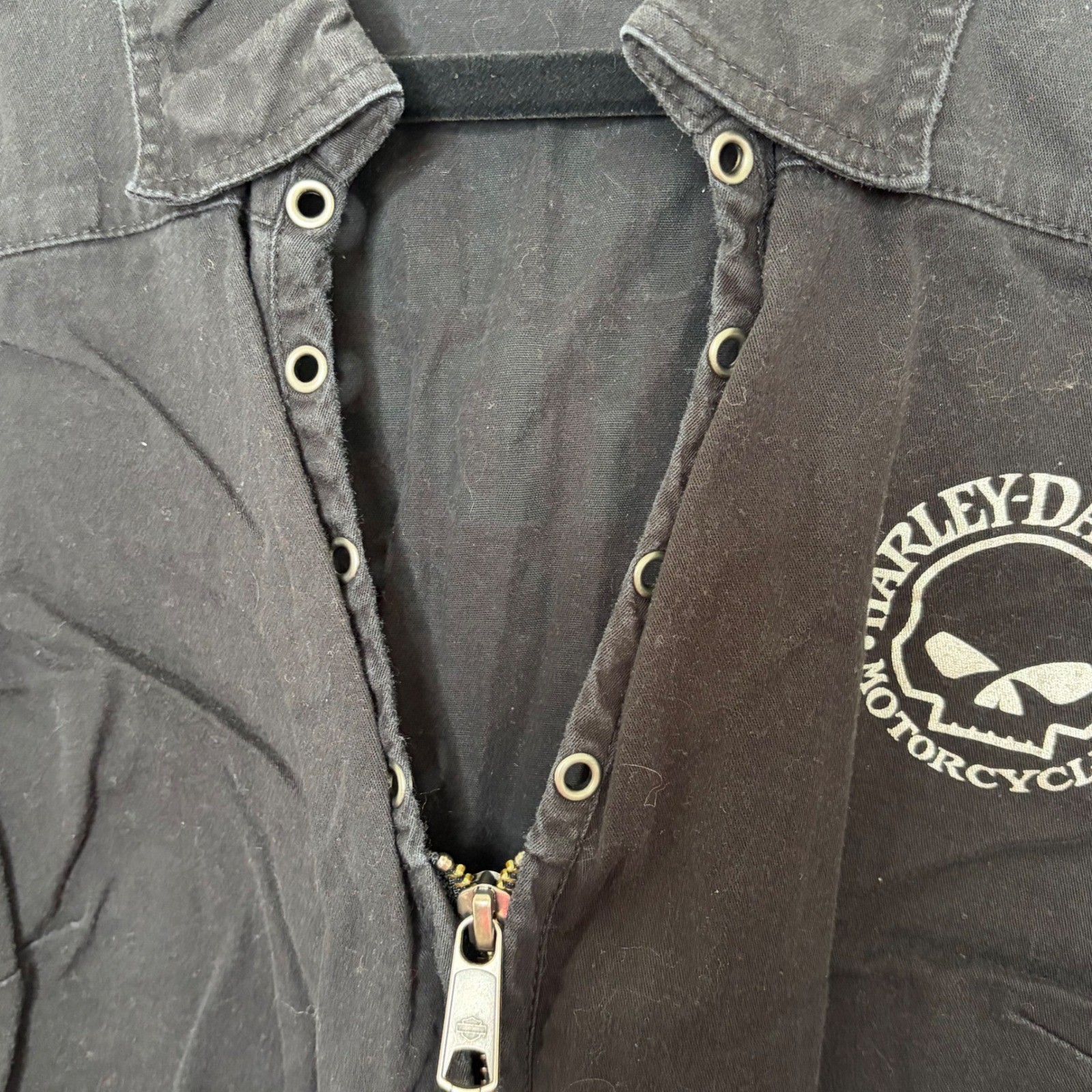 Harley-Davidson Black Corset Lace Up Top Women 2XL Biker Moto Grunge
