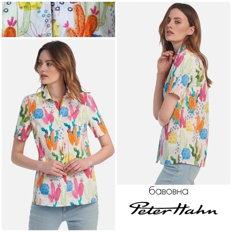 Women Peter Hahn shirt multicolor cotton 40/L/#C800