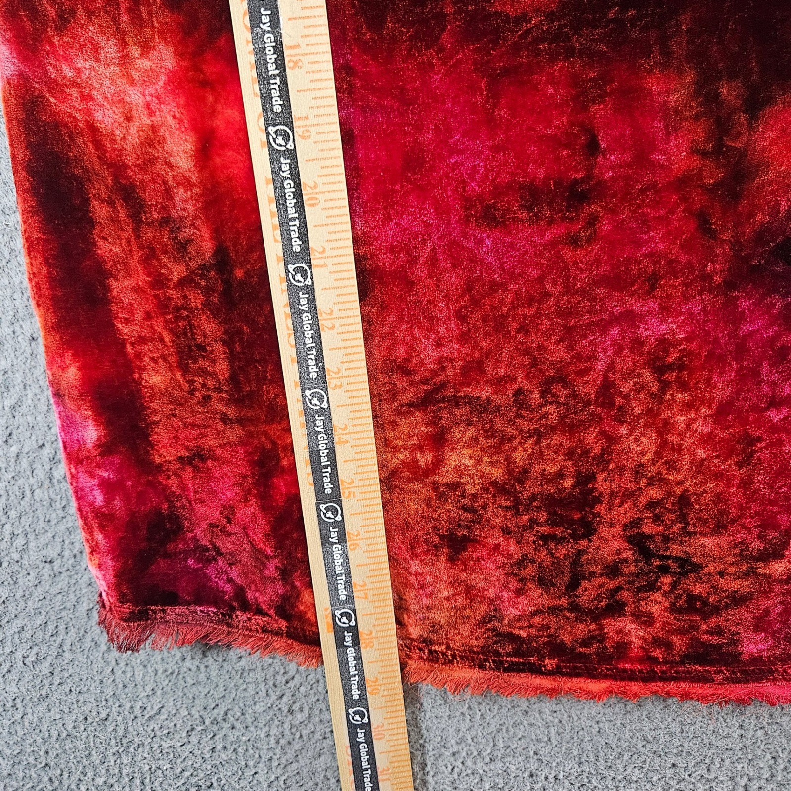 Raquel Allegra Red Orange Tie Dye Silk Blend Velvet Raw Edge Top Size 3 L