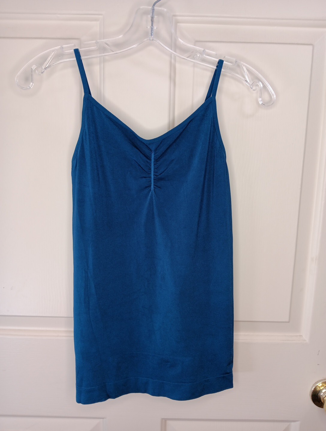 Wacoal Shapewear Camisole Top Large Dark Teal Adjustable Straps Stretch EUC