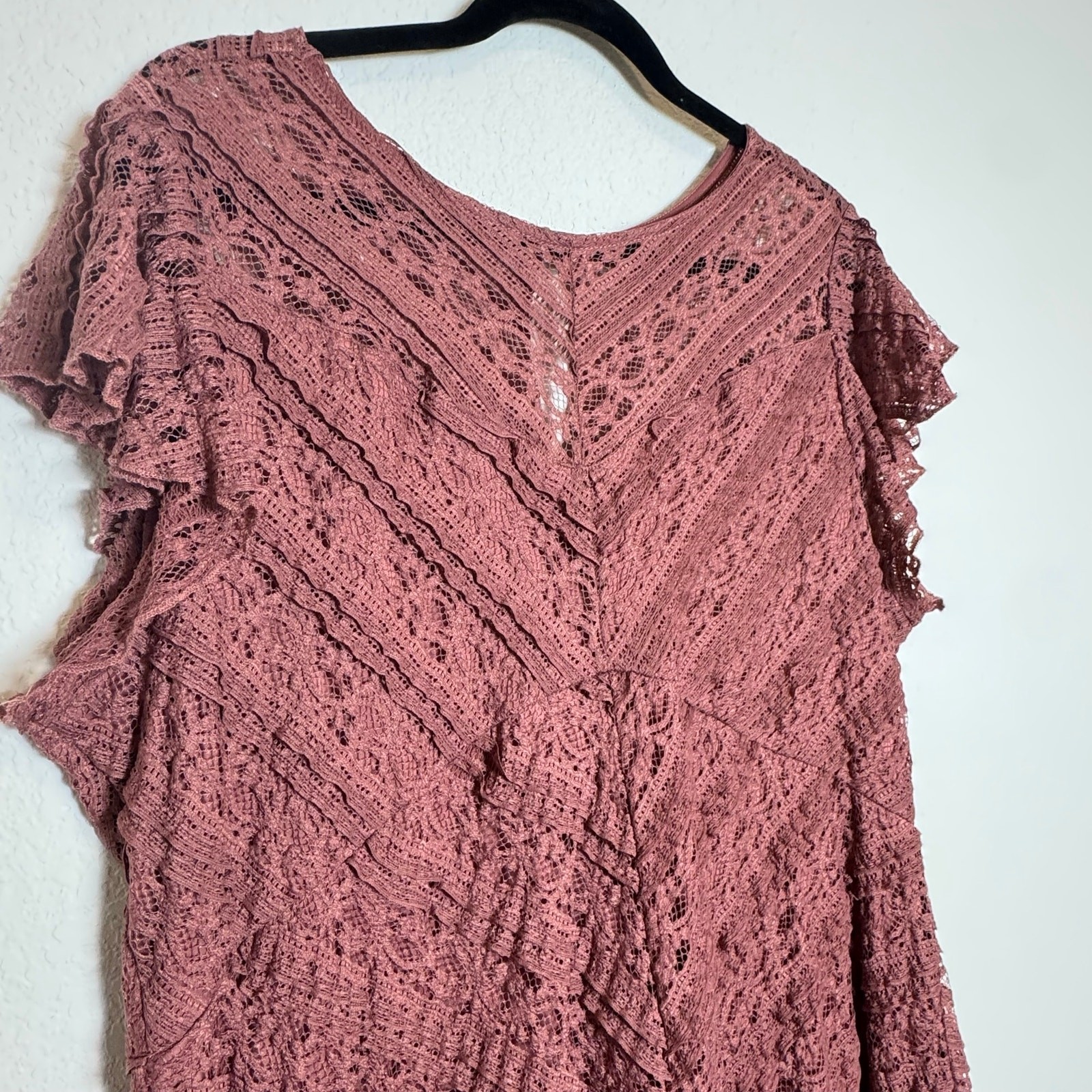 ✨New✨Torrid Babydoll Lined Crew Neck Sharkbite Hem Lined Top Wild Ginger, 1X