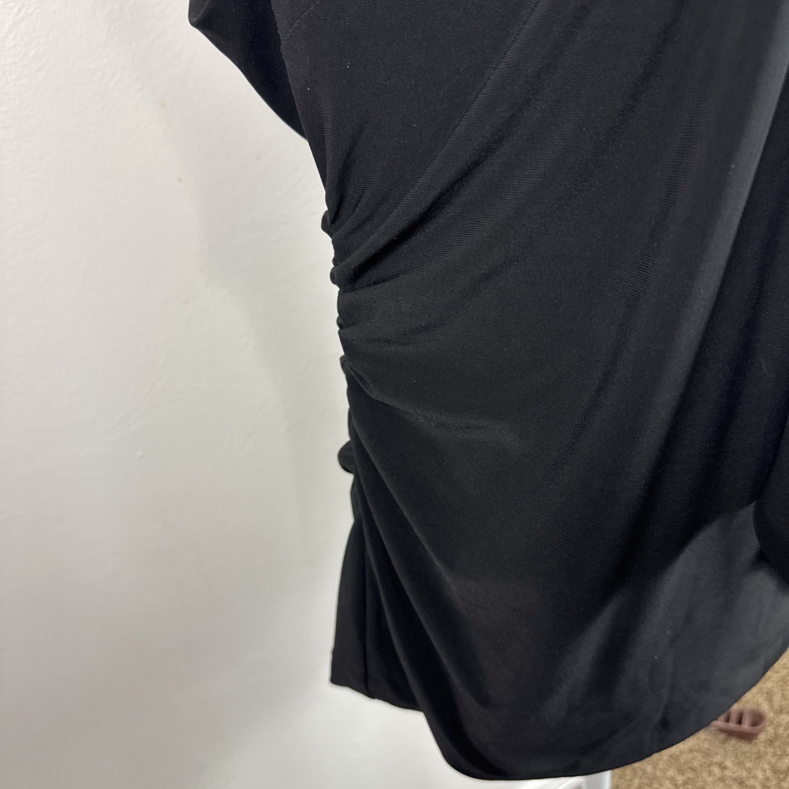 White House, Black Market Women’s Plus 1X Slinky Knit Tank Shell Black Chiffon N