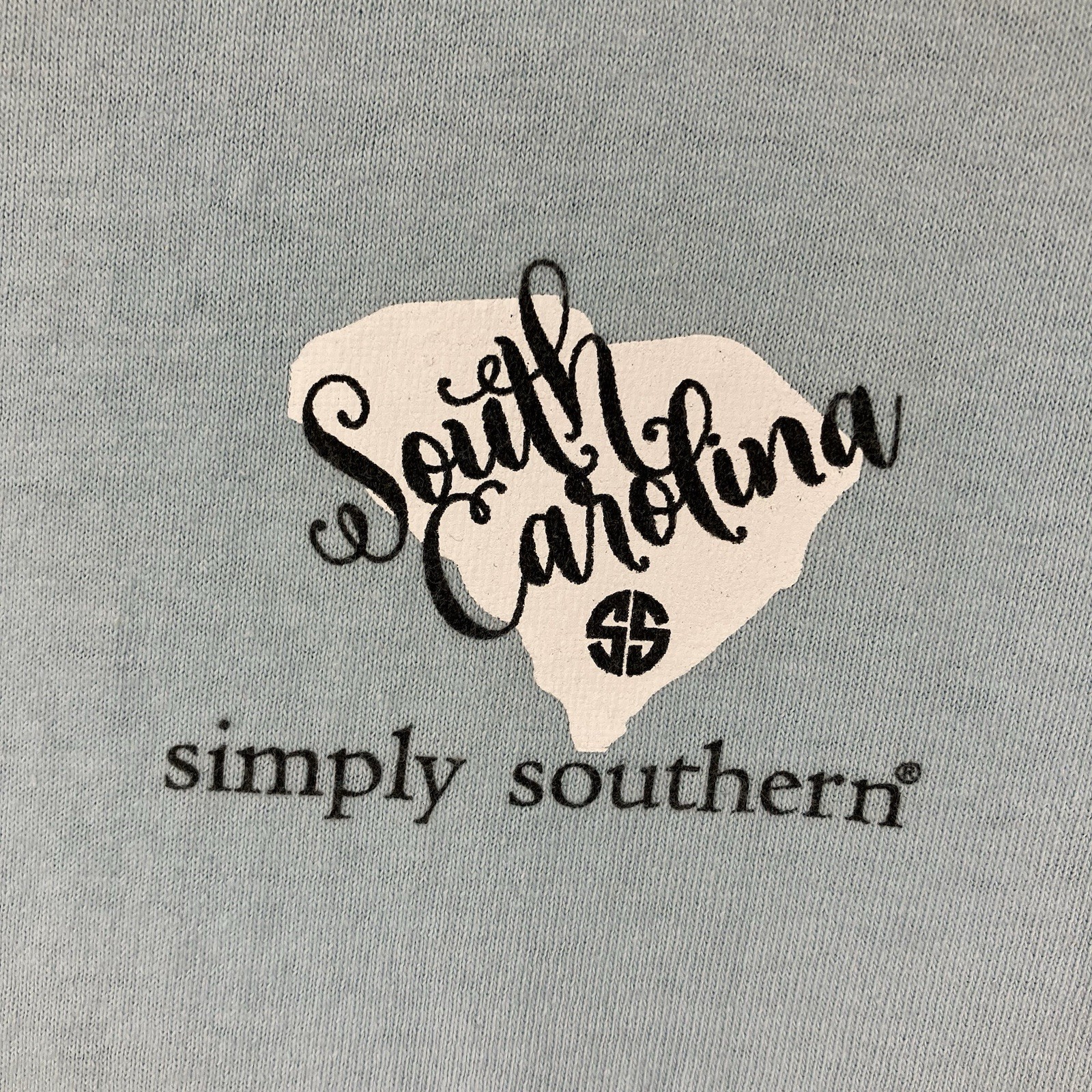 Simply Southern T Shirt Women’s Medium South Carolina State Icon Light Blue NWT