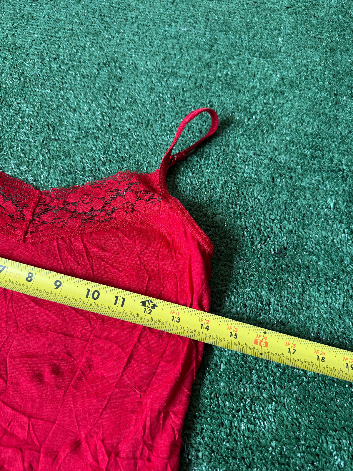 Womens Currants Cami Tank Top Cute Y2K top Red Thin Straps Stretch Size S Fairy