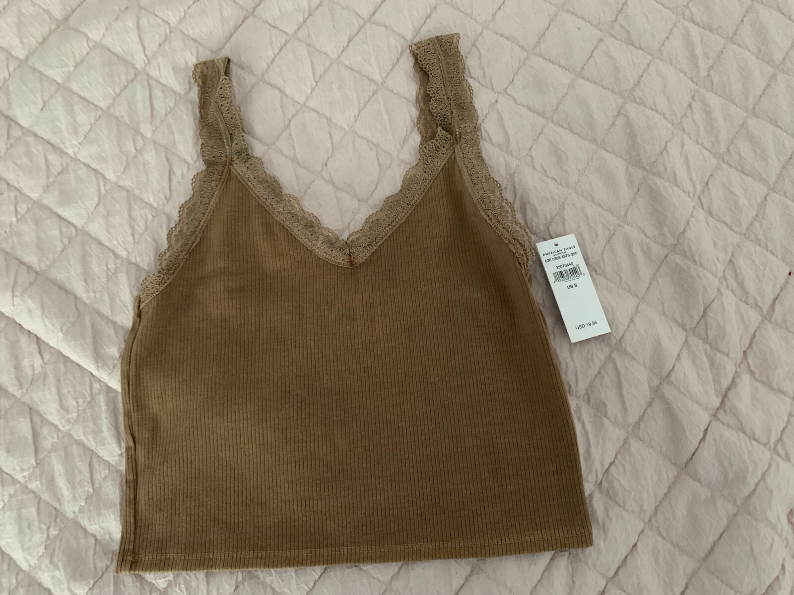 American Eagle Camisole Brown Lace Strap Tanktop Women’s Small New