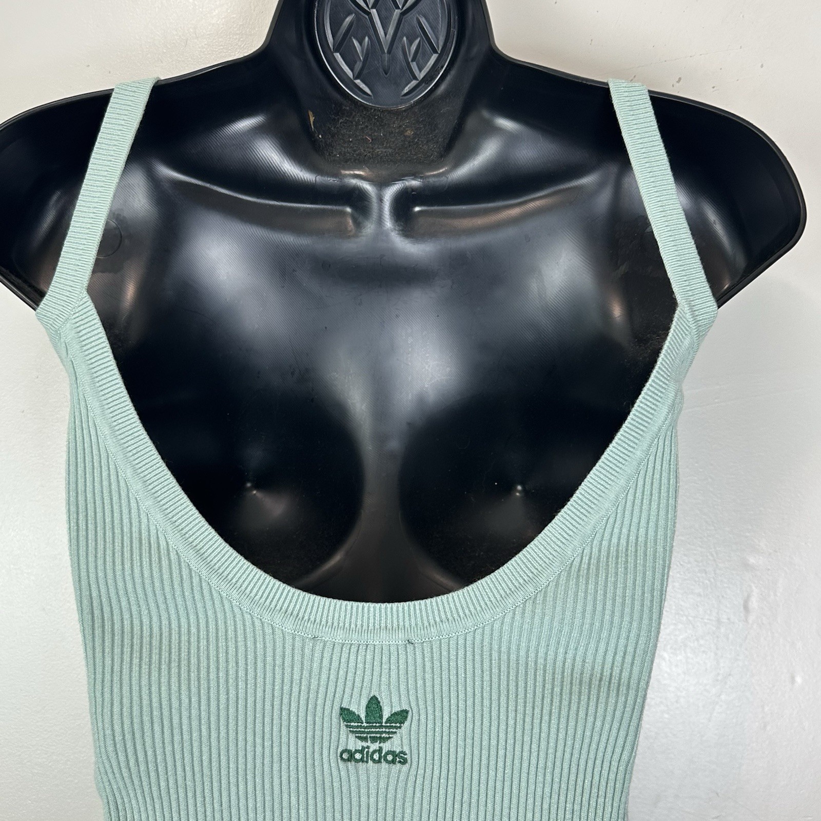 Adidas x Ivy Park Ribbed Bodysuit S Green Tint Neon Logo Y2K Sporty Beyonce Rare