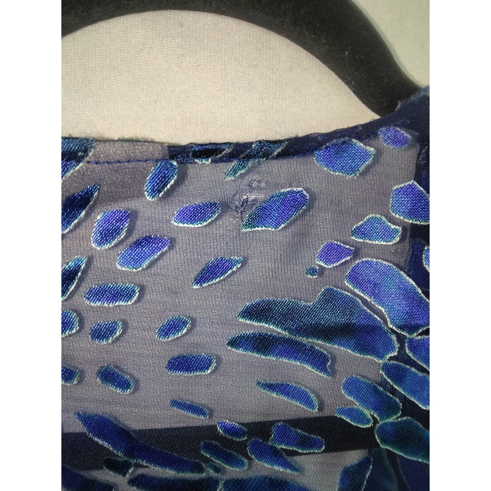 Chicos Silk Burnout Kimono Cardigan Topper Sz XXL Blue Sapphire Butterfly Print