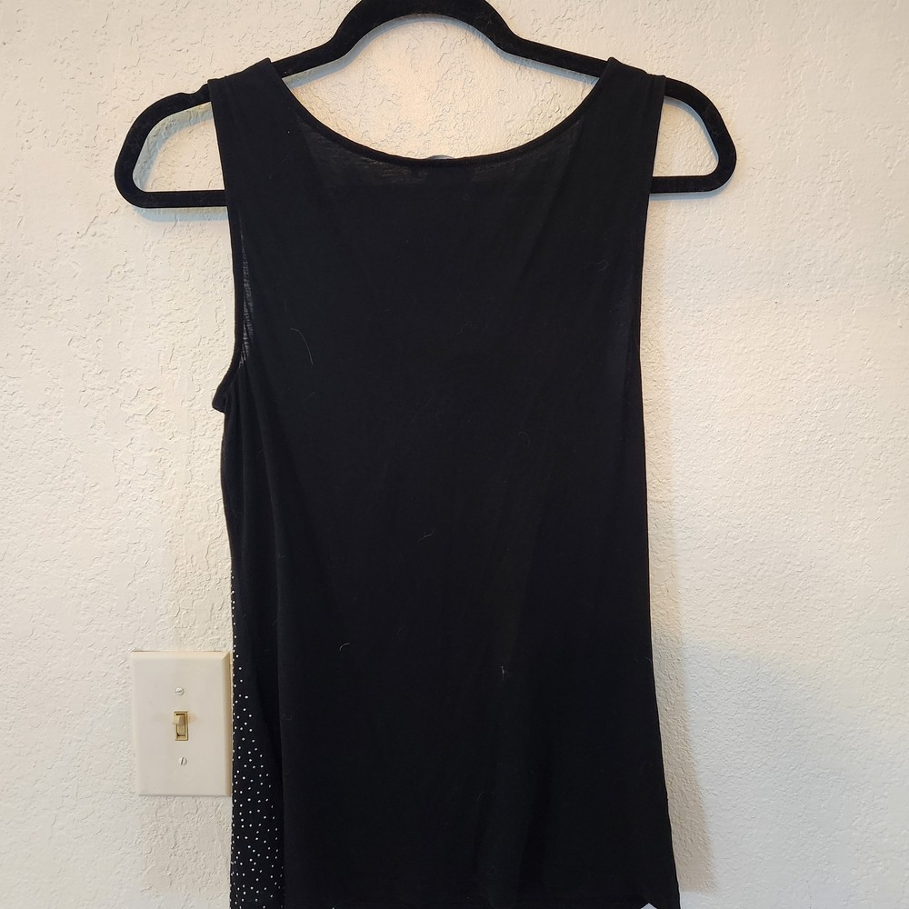 Express Y2K Studded Rhinestone Cowl Neck Black Tank Top Size M Whimsygoth Grunge