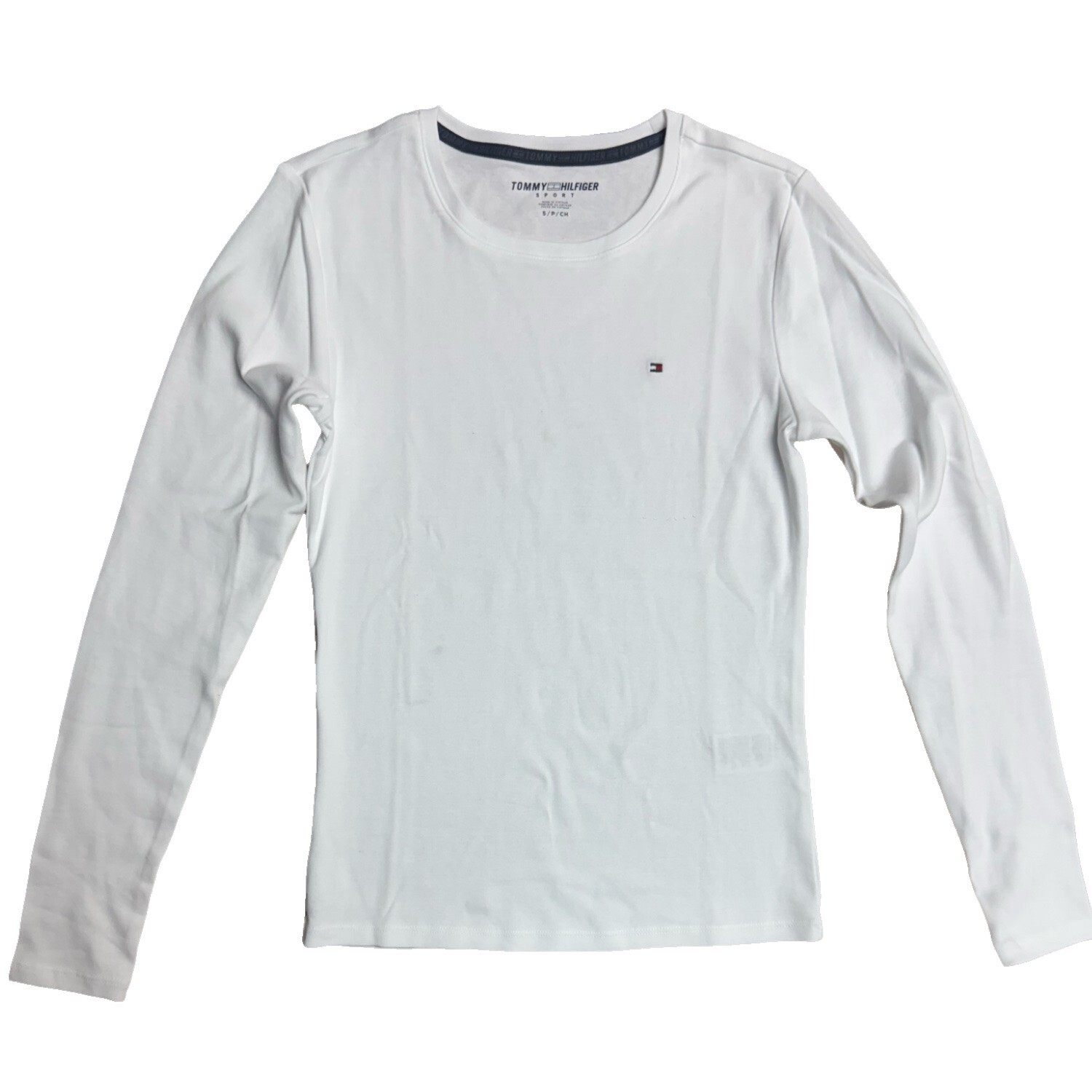 T-Shirt Top Long Sleeve Women Crew Neck Tommy Hilfiger XS-XXL 100Cotton NEW Logo