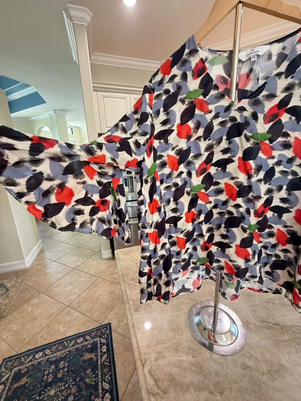 La Roque silk OS Multi-color Abstract silk Blouse