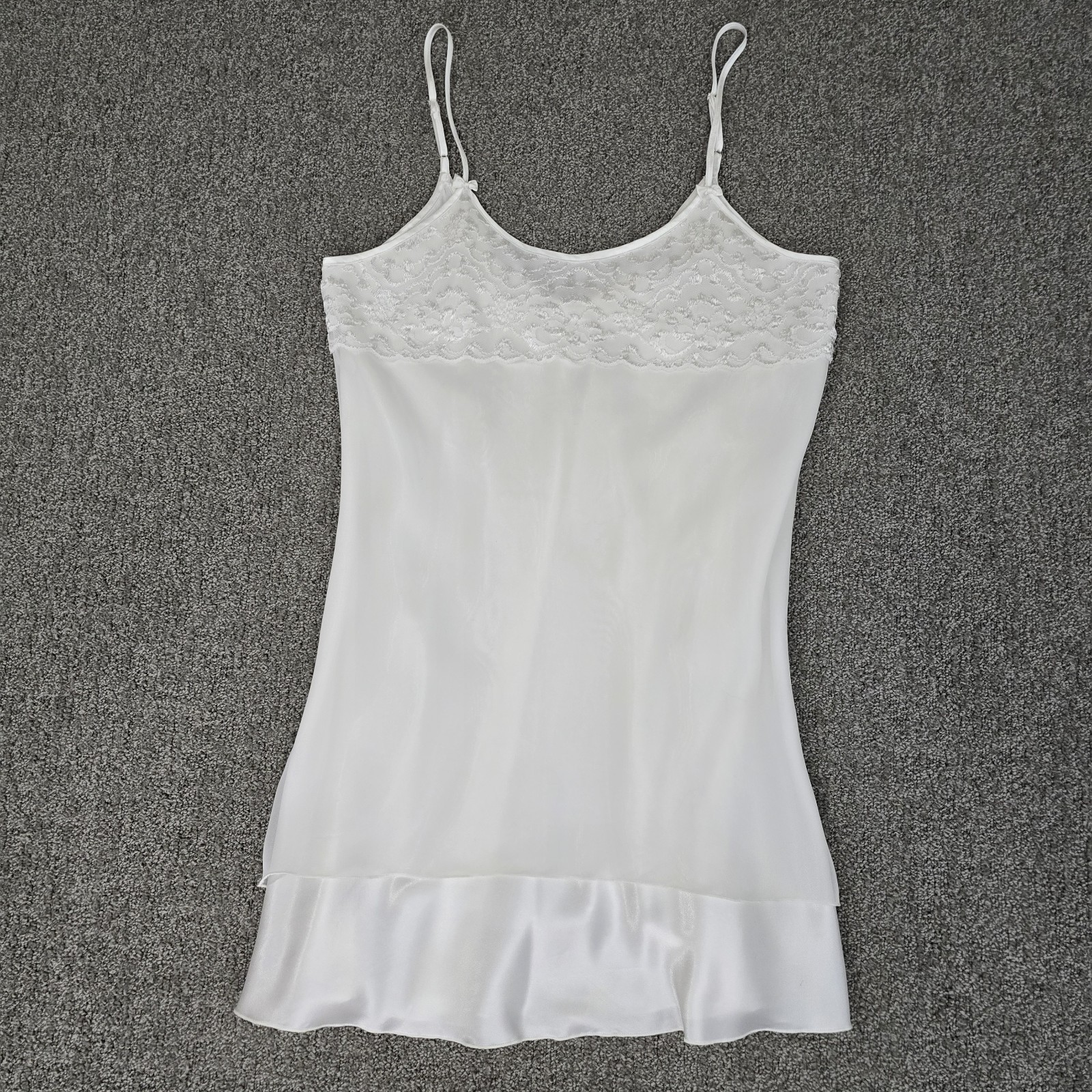 Bali Studio Vintage White Slip Dress Lingerie Nighty Lace 90’s Y2K Bridal Size M