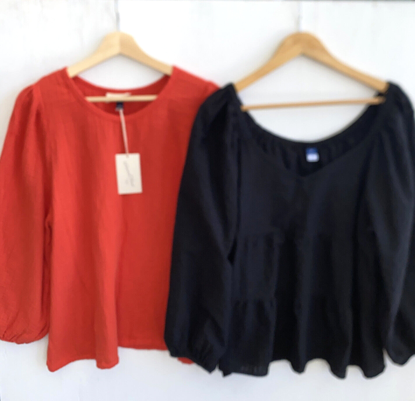 Universal Thread New and OLD Navy Used Two Blouse tops Puff Sleeves Size XL