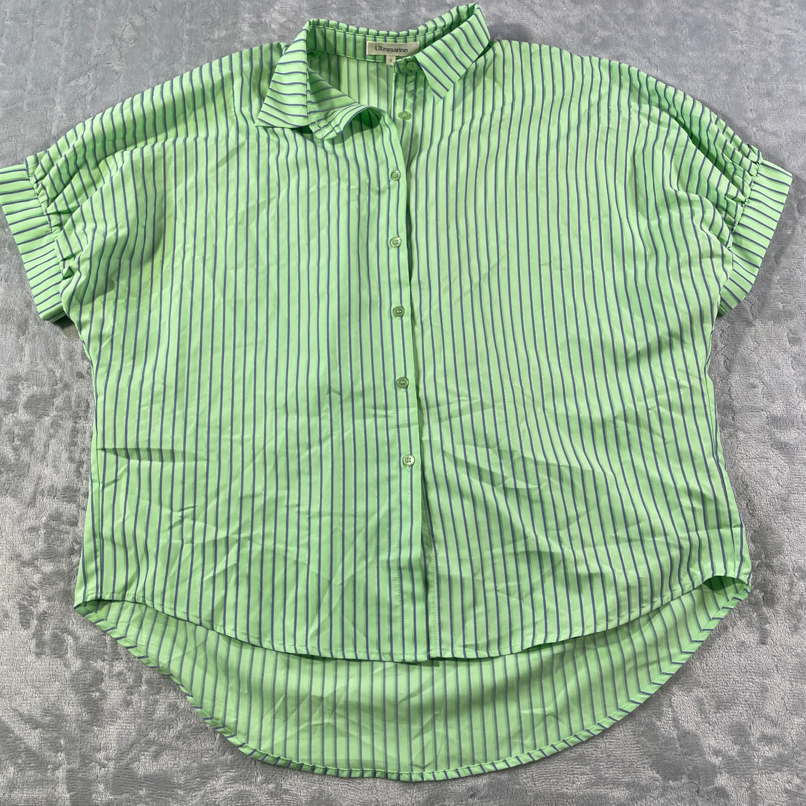 Ultramarine Popover Shirt Womens Small Green Boho Casual Resort Preppy Casual