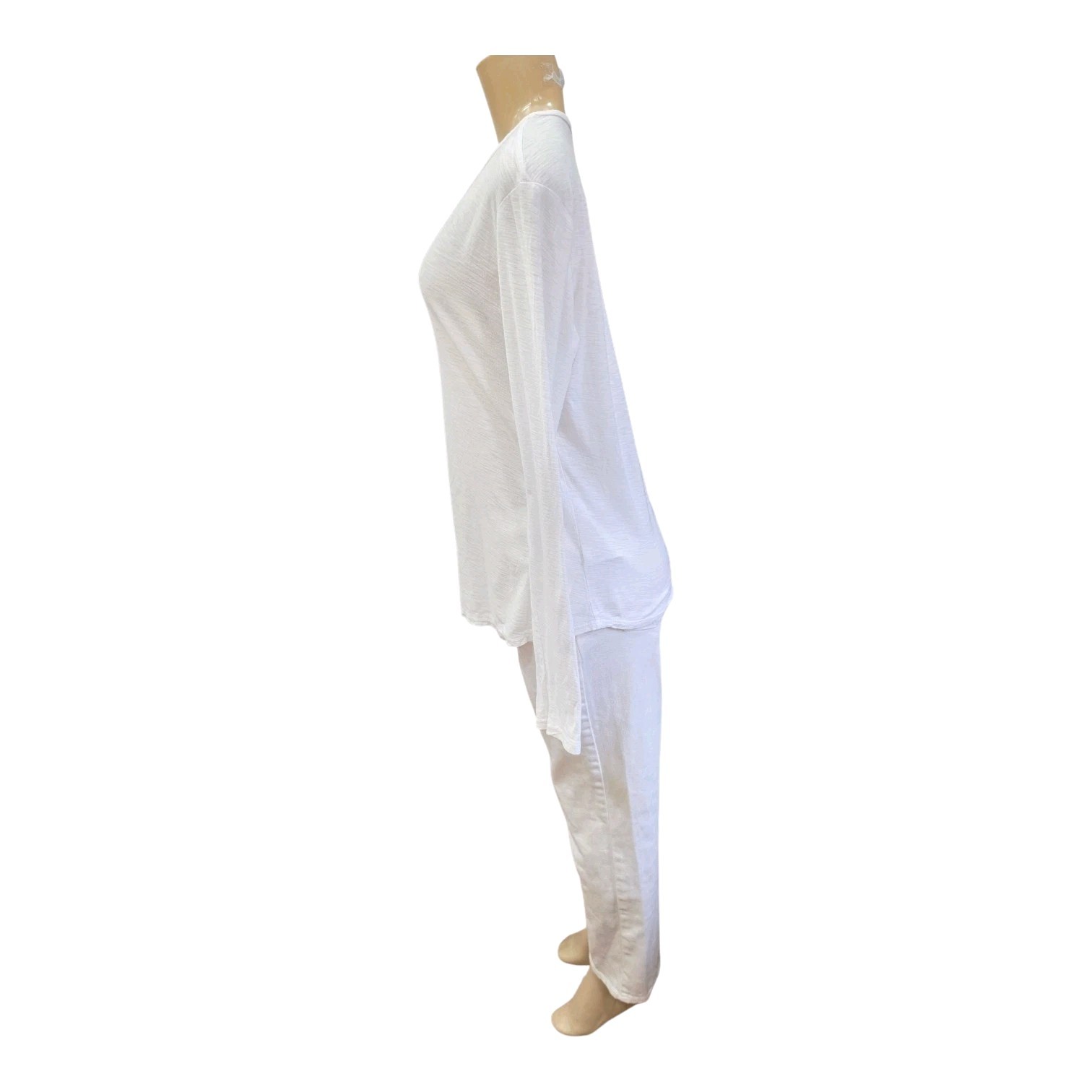James Perse Standard Long Sleeve Crew Neck Shirt Womens Size 3 Large White