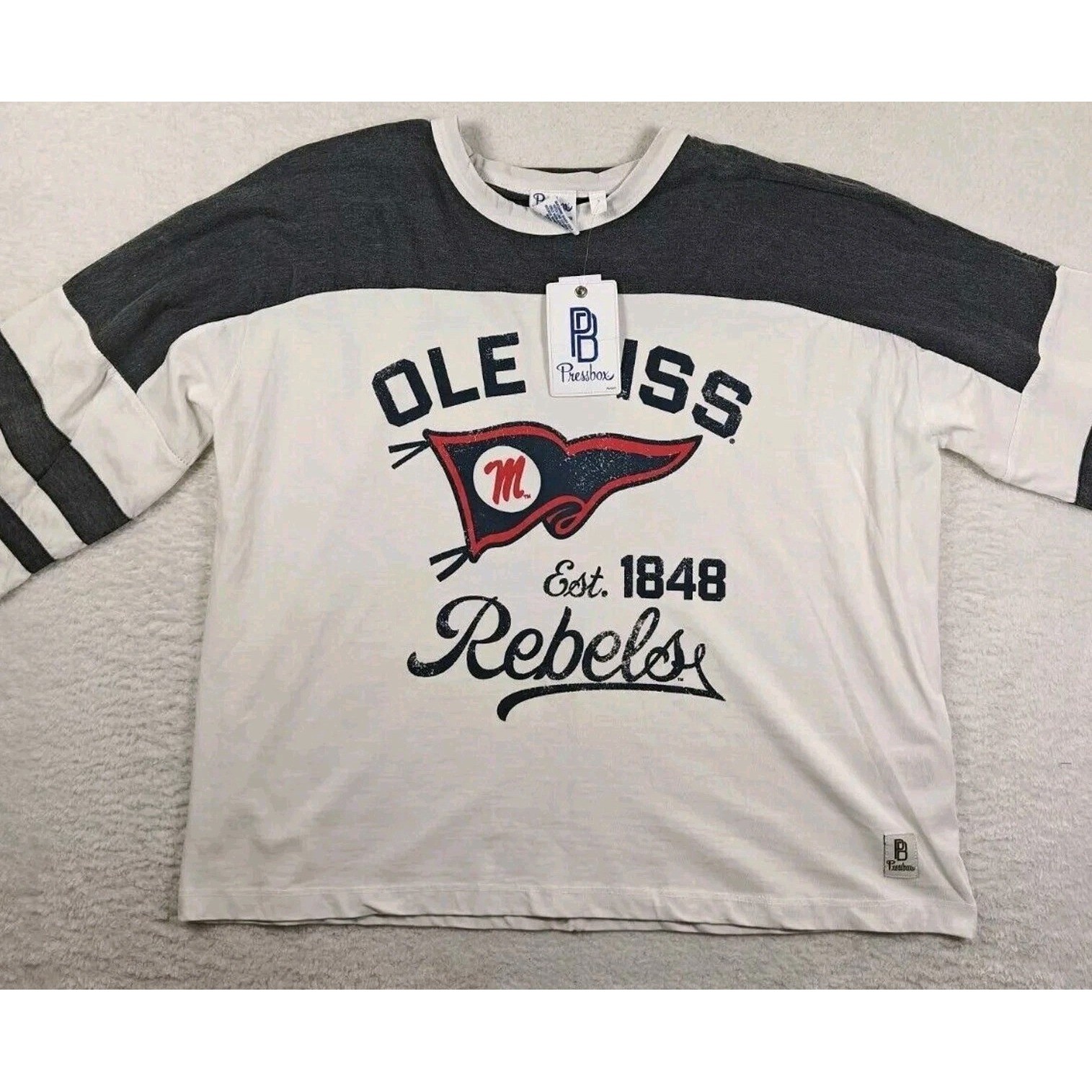 Pressbox Women’s Ole Miss Rebels T-Shirt Size Small Short Sleeve White