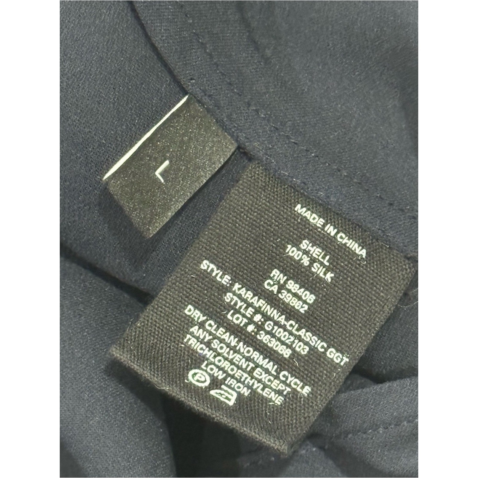 Theory Navy Silk Utility Pocket Tie Waist Blouse Top Size L