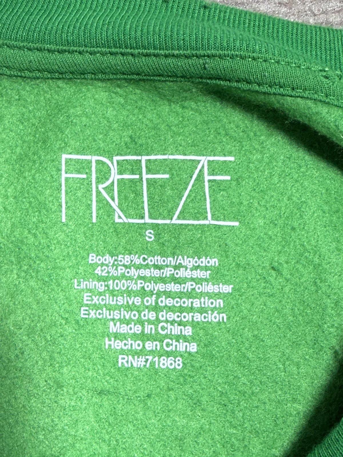Freeze Sweatshirt Unisex Small Green Light Up Christmas Cat Dog Santa Ugly Pet
