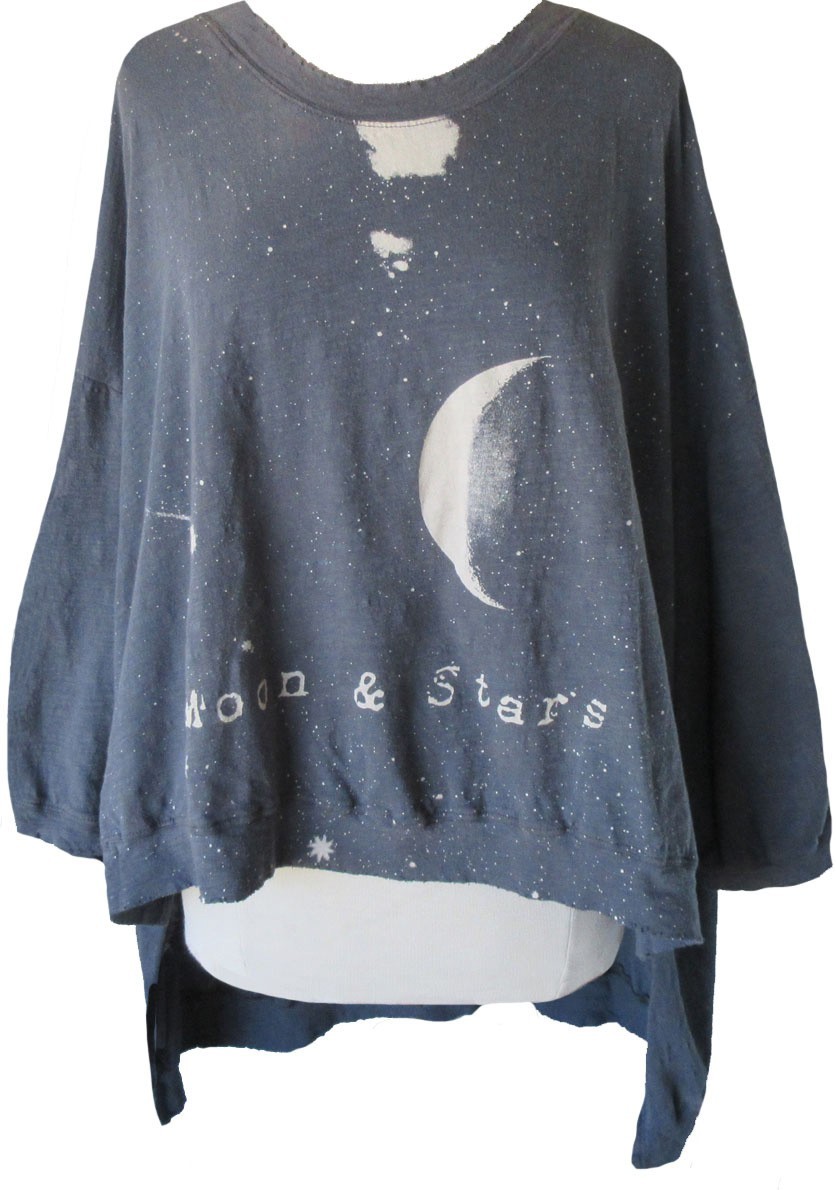 Magnolia Pearl Ozzy Moon & Stars Print Cotton Jersey Francis Oversized Pullover
