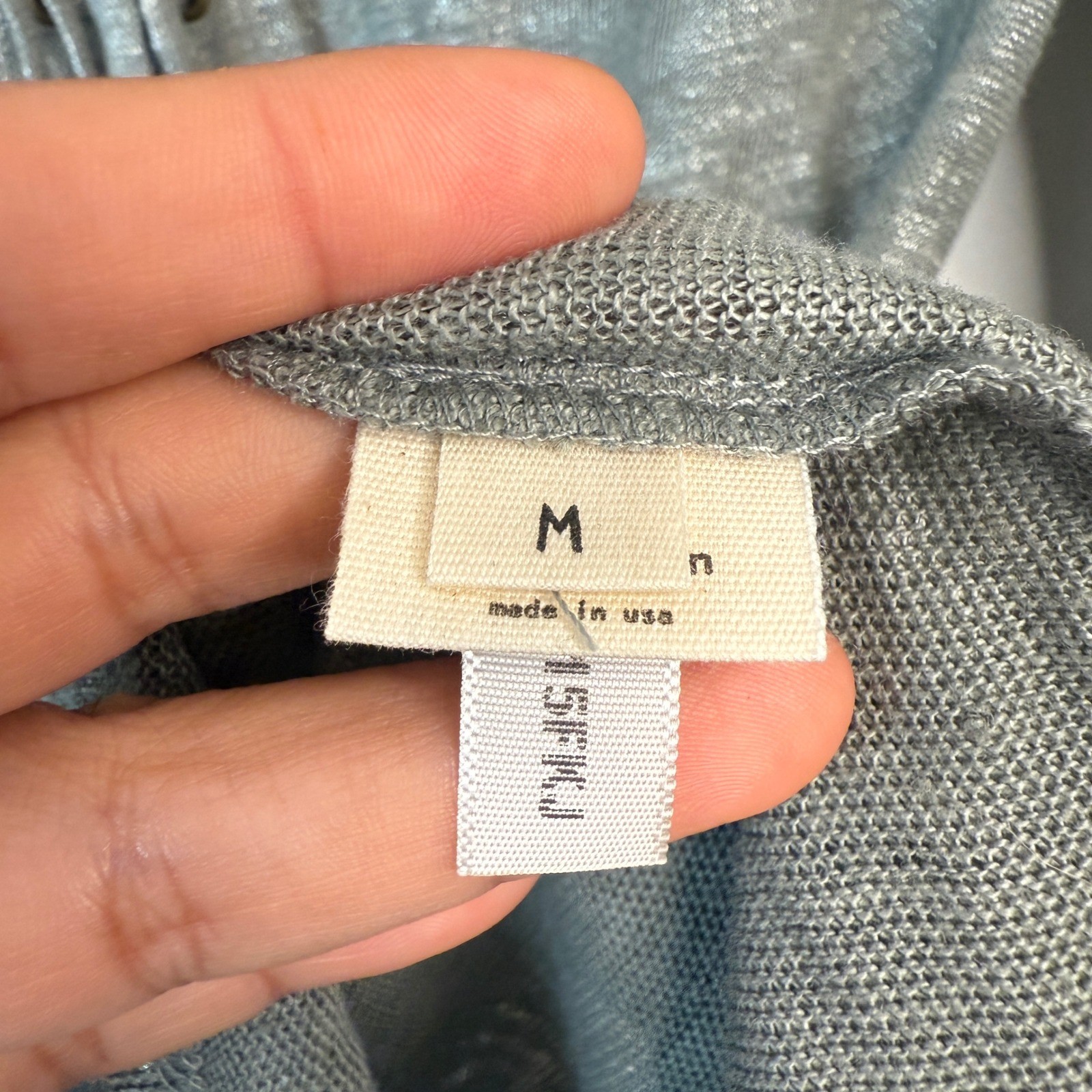 L’Agence 100% linen Sage/Gray Top Blouse With Metallic Accent Lace up size M