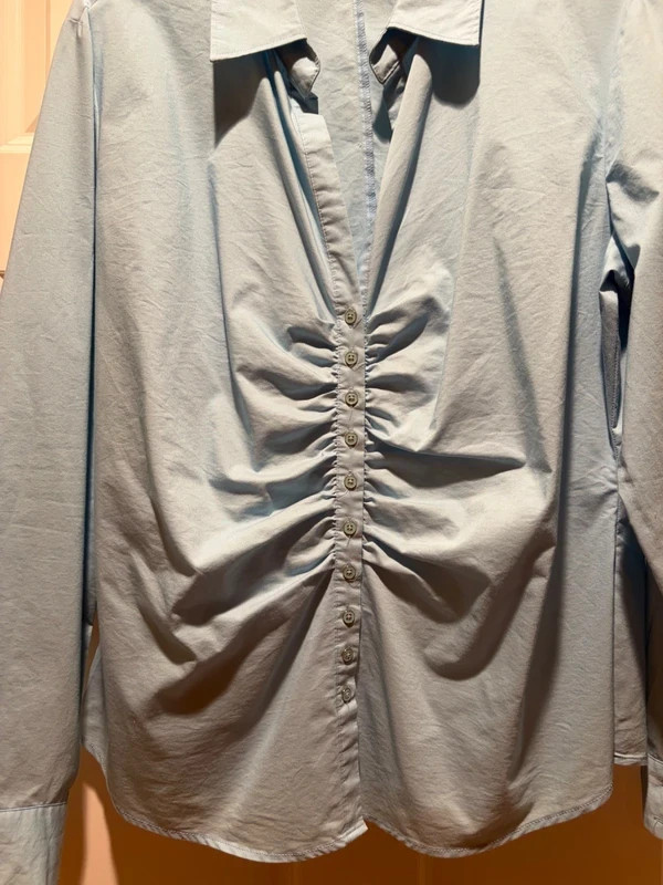 Women’s New York & Company Stretch Size Extra Large Top Blue Shirt Preowned