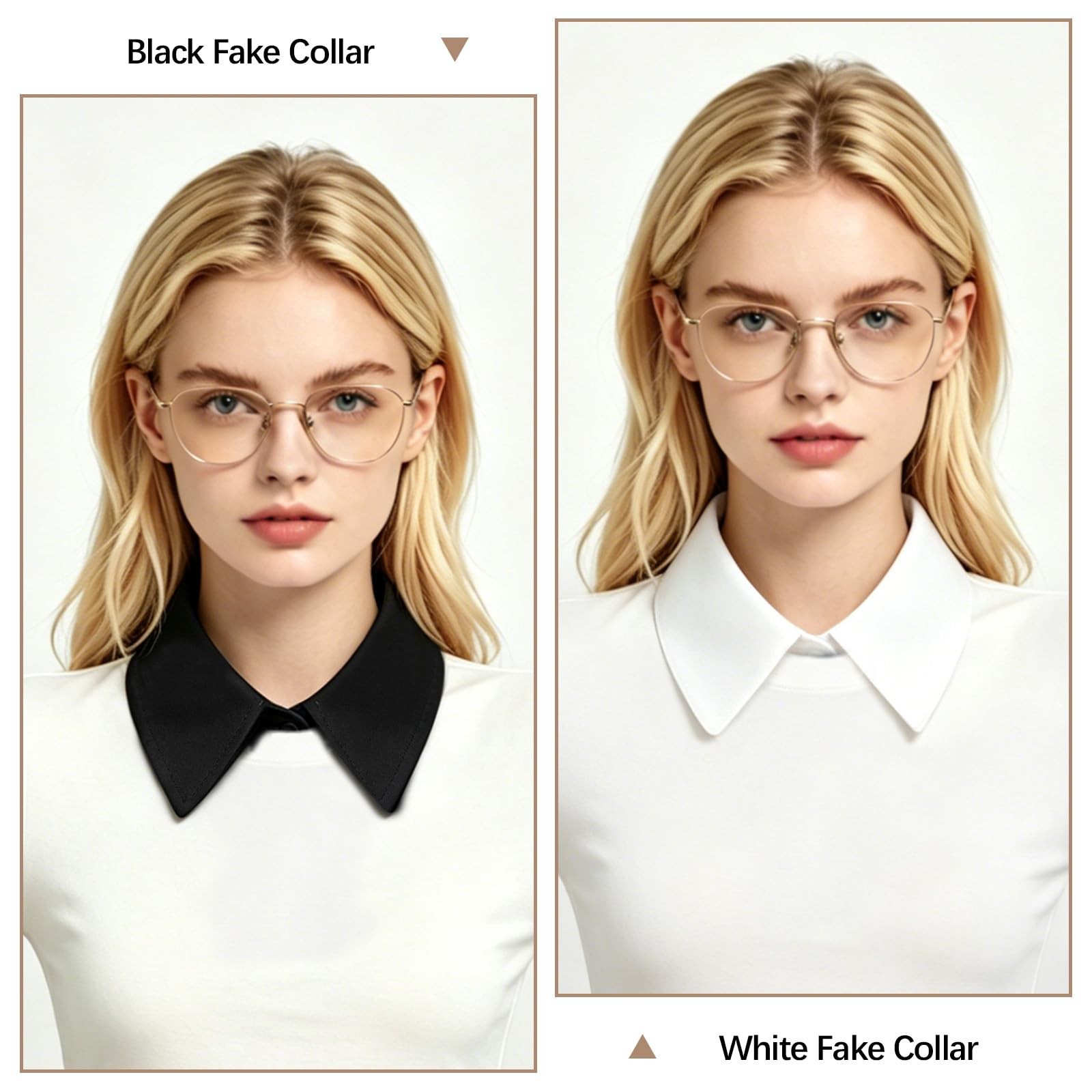 Cuello falso desmontable, cuello tipo pechera, cuello media camisa, blusa falsos