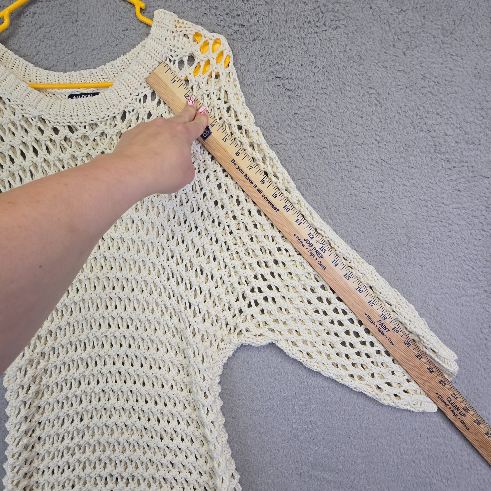 Tildon Crochet Top Womens M Knit Pullover Coastal Grandma Resort Beachy Festival
