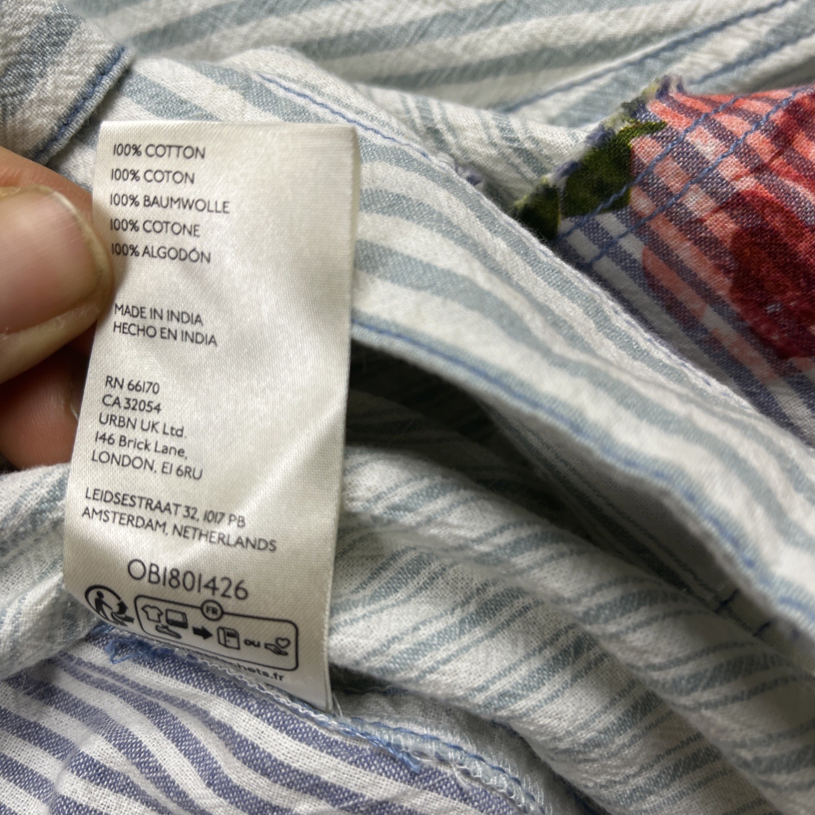 Free We The Free About To Slide Hoodie Striped Women’s Small Floral Blue Cotton