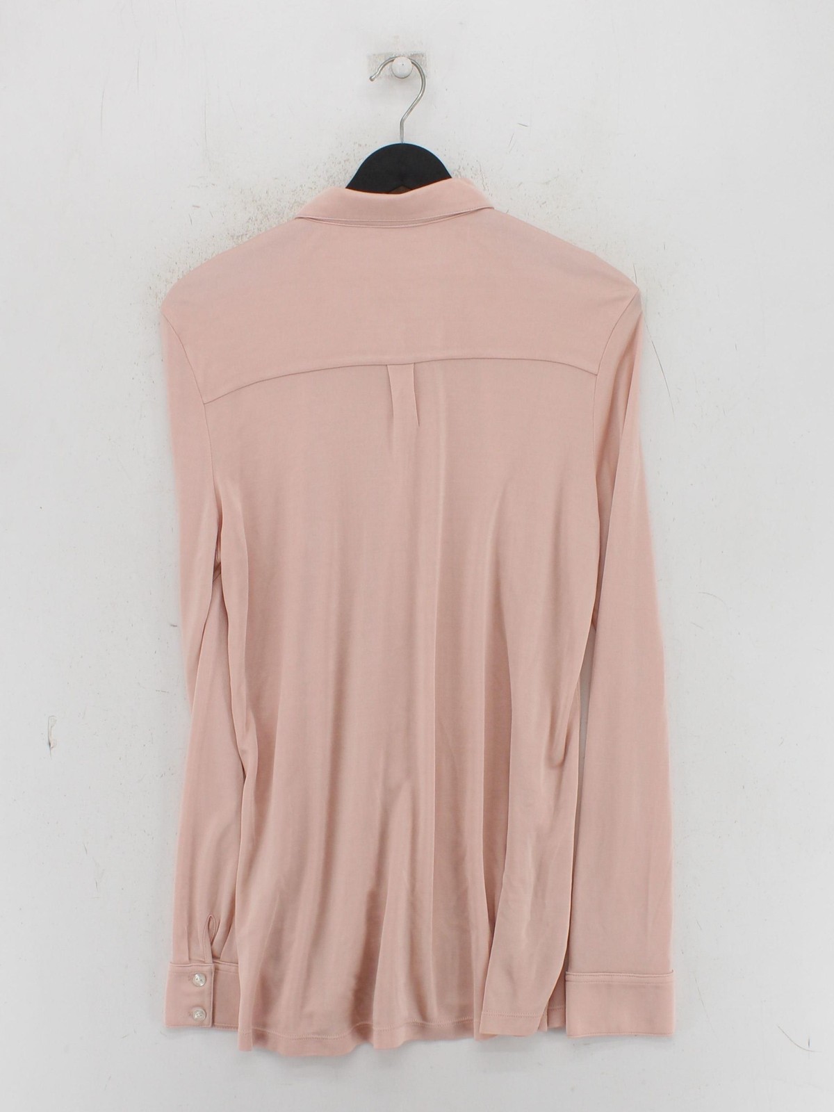 Peter Hahn Women’s Blouse UK 14 Pink 100% Viscose Long Sleeve Collared Basic
