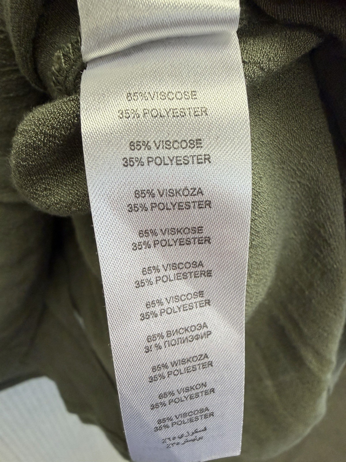 Apricot Women’s Woven Khaki Green V Neck Short Sleeve Button-Back Blouse 08 M