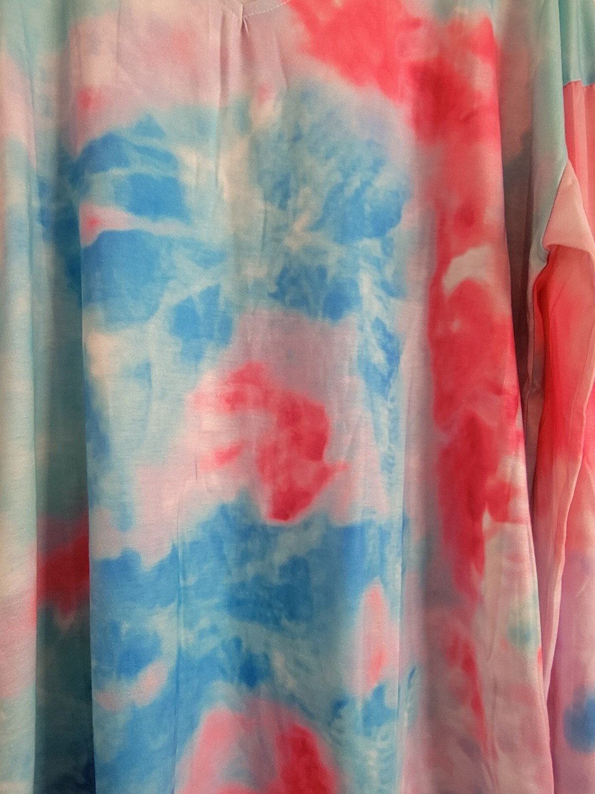 Miss Sparkling Women’s Top Size Large Tie Dye Long Sleeve Pink Blue NWT Casual
