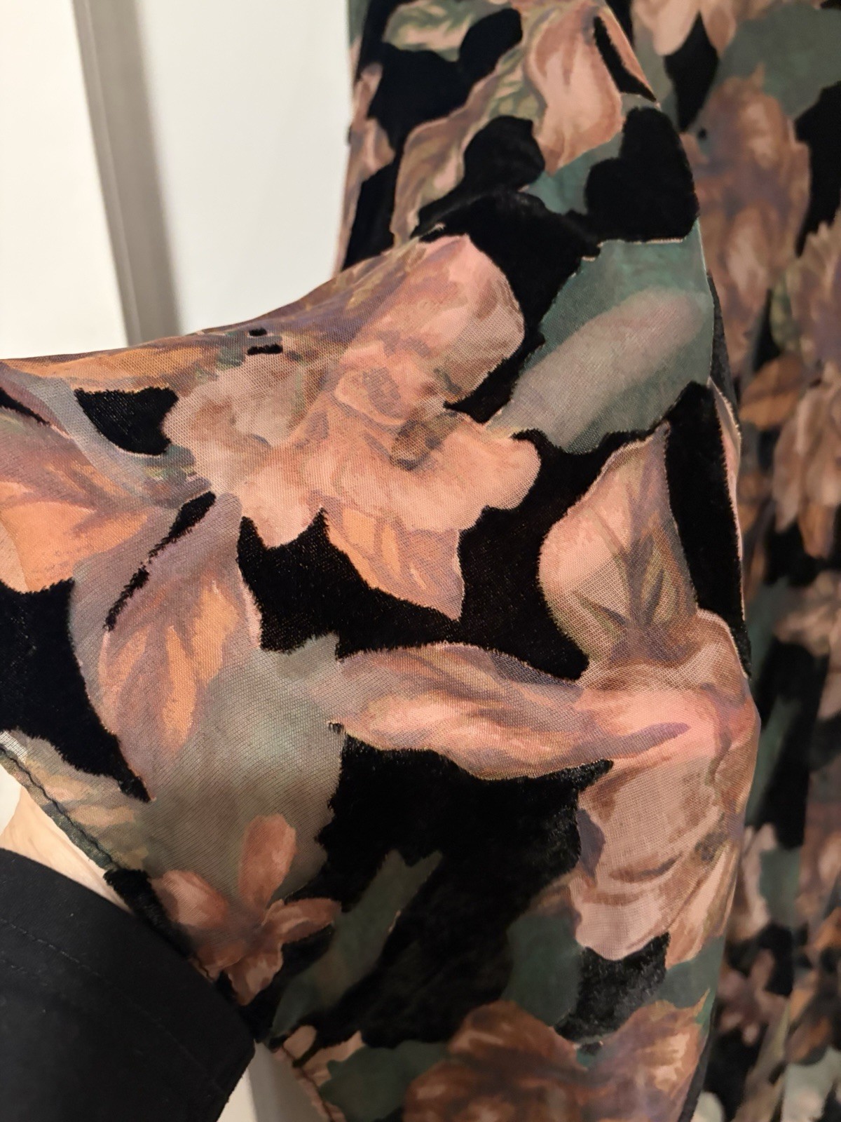 TORRID Burnout Velvet Black Floral Kimono~OS~ L-3XL~ Dark Fairy Boho Whimsigoth