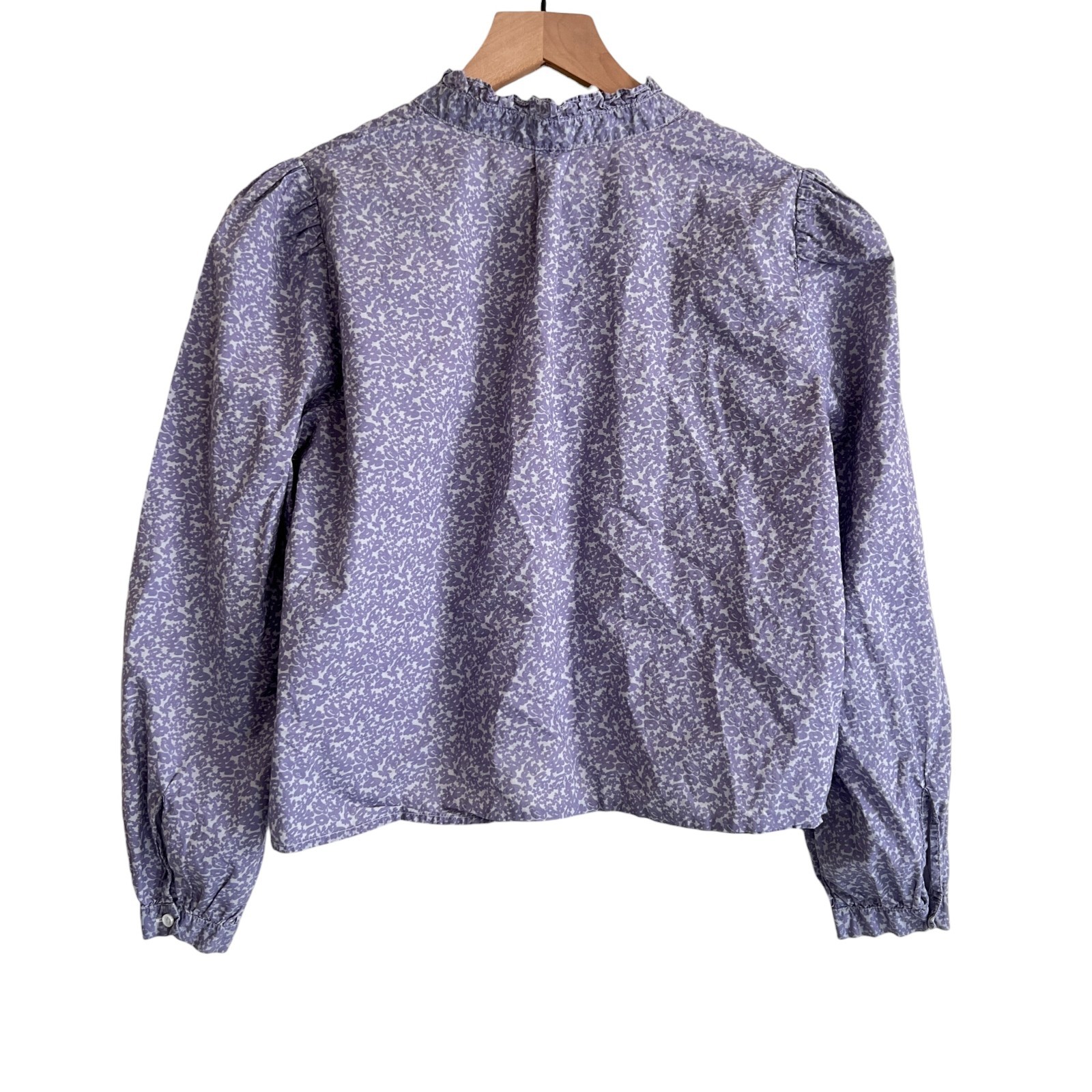 Nation LTD Purple Floral Printed Chantelle Victorian Crop Blouse Size Medium