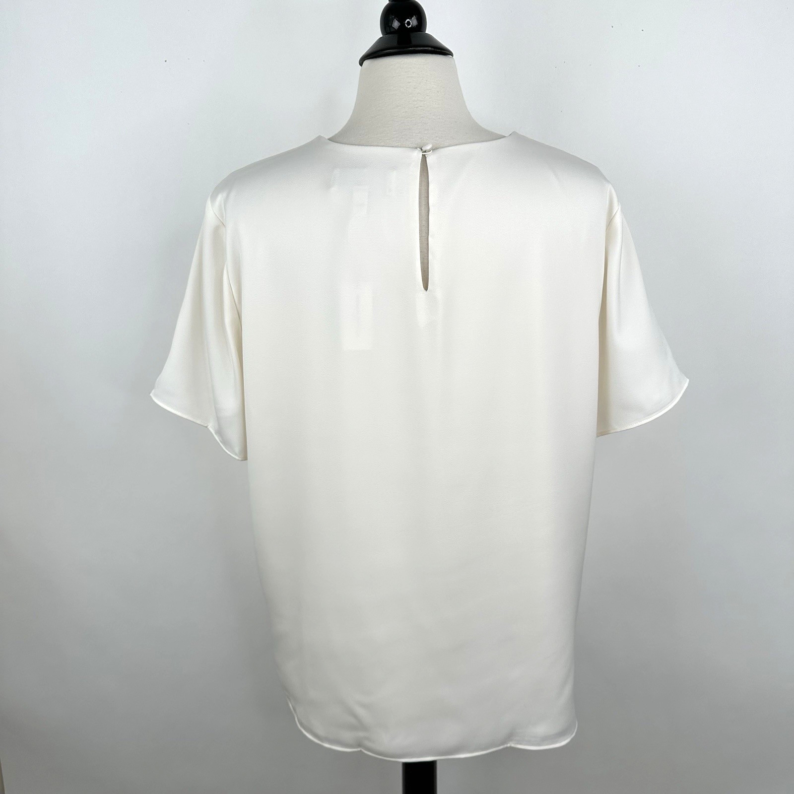 Banana Republic Factory Classic Crew Neck Blouse XL Snow Day White Lined NWT