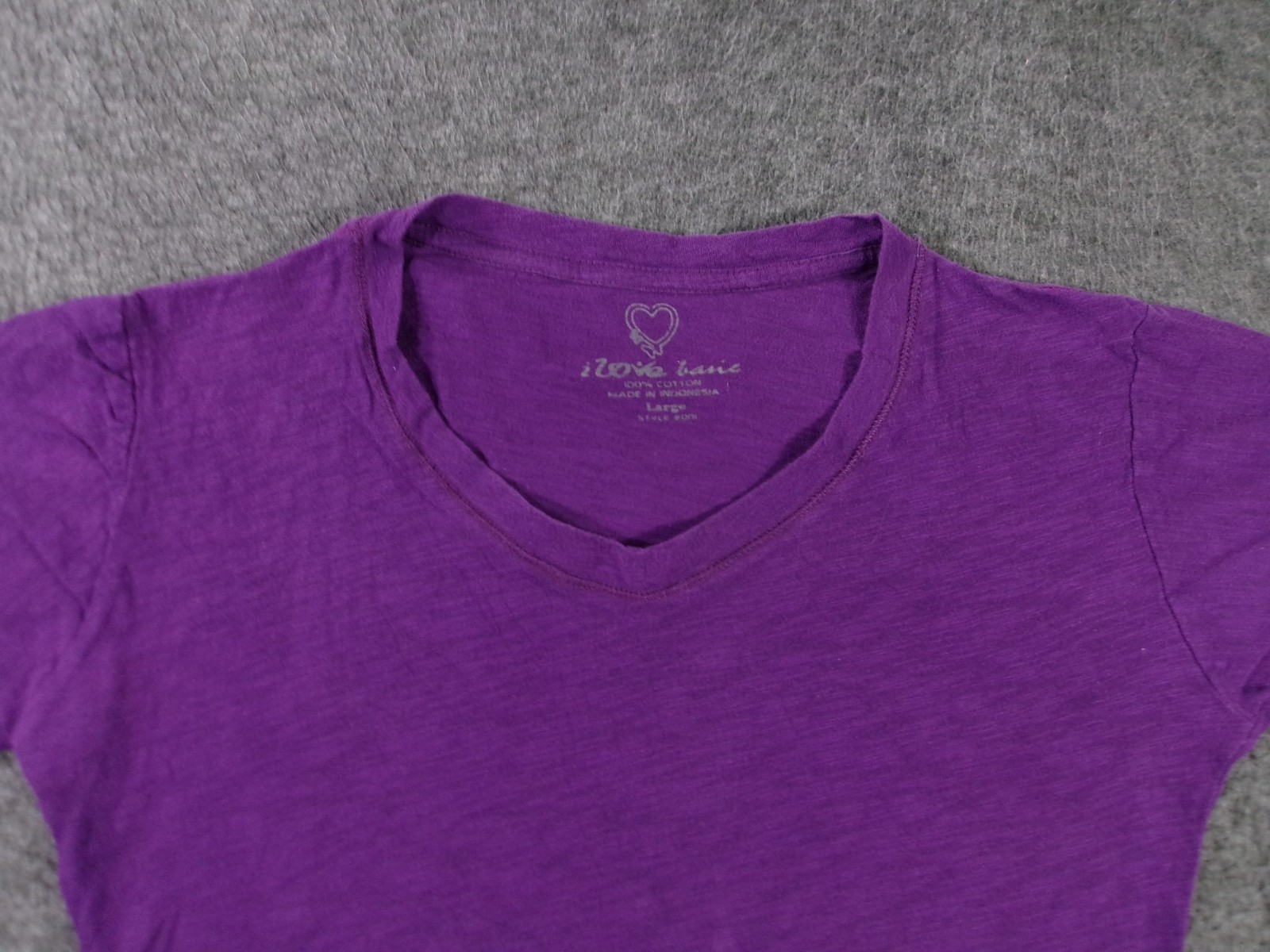 i love basic Top Women Large Purple V Neck Fitted Base Layer Capsule