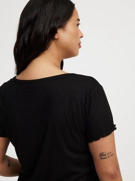torrid Black Short-Sleeve Button Crop Cardigan